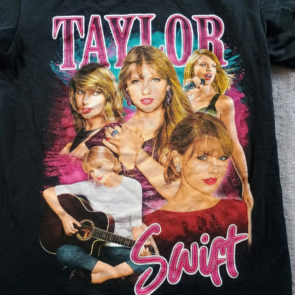 Playerytees Kids Taylor Swift Graphic T-Shirt Black L Large Eras Style Merch‎